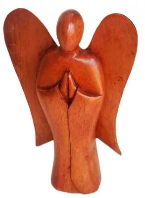 Produktbild von Engel handgeschnitzt aus Soar-Wood, Holz-Engel, Grösse:10 cm