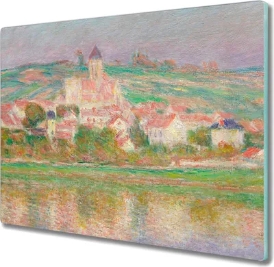Produktbild von Coloray Herdabdeckplatte 60x52 cm Schneidebrett Kochplattenabdeckung Küchenbrett Hackbrett - Vetheuil Monet Sonnenuntergang
