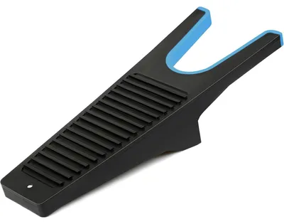 Produktbild von Stiefelknecht mit Schmutzkratzer und Schuhlöffel, Schwarz+Blau