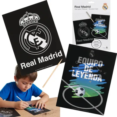 Obrázok produktu pre Real Madrid Scratch Art sada, výtvarná sada, pre fanúšikov