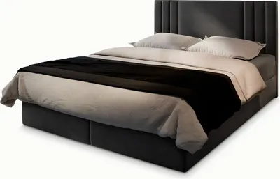 Produktbild von Masseno Boxspringbett BRES 160x200 cm Komplett-Set mit Bonell Matratze und Topper, Polsterbett mit Bettkästen -Grau, CASABLANCA 15