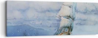 Produktbild von Bild auf Leinwand - Leinwandbild - Meer Segelschiff - 90x30cm - Wand Bild - Wanddeko - Wandbilder - Leinwanddruck - Bilder - Kunstdruck - Wanddekoration - Leinwand bilder - Wandkunst - AB90x30-3782