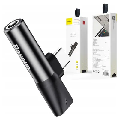Zdjęcie produktu dla Baseus Audio Converter L41 Adapter Przejściówka Ze Złącza Usb-C Na Port Usb-C + Gniazdo Słuchawkowe 3,5 Mm Czarny (Catl41-01)