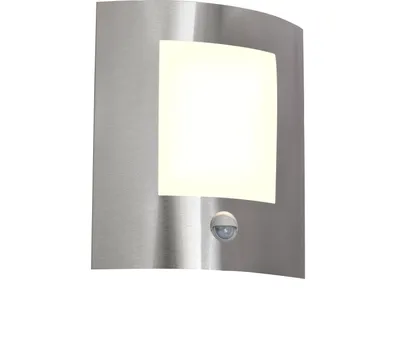 Produktbild von Qazqa Modern außen Wandleuchte, Außenlampe mit Bewegungssensor, Wandlampe für den Garten - Emmerald - Silber Farbe, max. 40W, Geeignet für LED, 10.5cm, IP44, Rechteckig