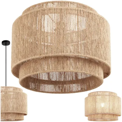 Produktbild von Pendelleuchte Lignea Lux aus Jute im Boho-Stil, 40W - natur