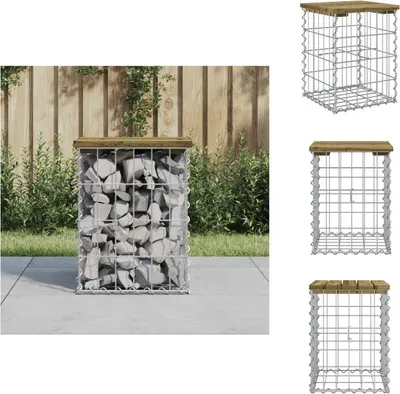 Produktbild von vidaXL Gartenbank aus Gabionen 33x31x42 cm Kiefernholz Imprägniert -  Gartenbänke