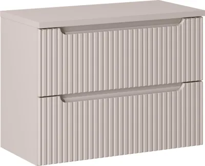 Obrázok produktu pre Kúpeľňová skrinka 80 cm kašmír s hornou časťou - moderná, drážkovaná, štýlová