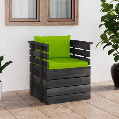 Image de Meubles Fauteuil de jardin avec coussin Pin - Chaises de jardin 3061730