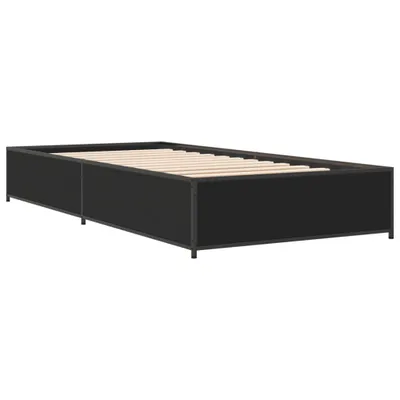 Produktbild von vidaXL Bettgestell Schwarz 100x200 cm Holzwerkstoff und Metall