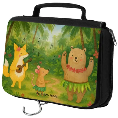 Produktbild von Mr. & Mrs. Panda Necessaire Waldtiere Aloha Design - Weiß - Geschenk, kulturtäschchen, Kulturtasche, kosmetiktäschchen, Musik, Igel, Lustige Sprüche, Kosmetiktasche, Hase