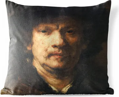 Produktbild von MuchoWow® Outdoor Kissen - Selbstbildnis - Gemälde von Rembrandt van Rijn - 50x50 cm - Wetterfest - Lounge Kissen - Komfortabel - Kissen mit Bild