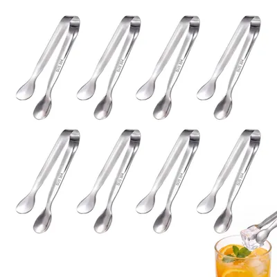 8 Snackzangen aus Edelstahl, 11 cm, für Buffet & Küche