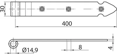 Produktbild von 400 mm Bandscharnier ohne Haken fi 14mm