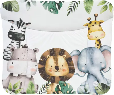 Produktbild von Ceba Baby® weiche Wickelauflage 75x72 cm  - Baby Wickelunterlage - Wickeltischauflage für Junge und Mädchen - Wasserdicht, abwaschbar - ® Standard 100 -  EU - Dschungeltiere