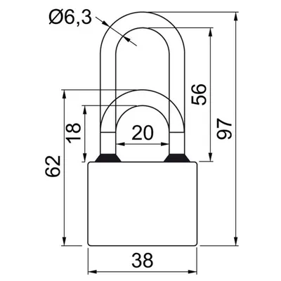 Obrázek produktu pro Visací zámek Richter RV.OVAL38