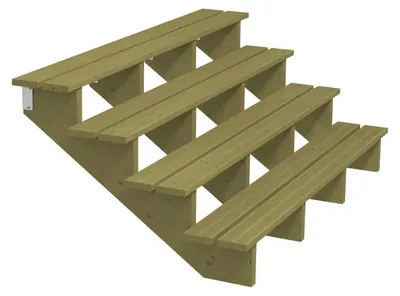 Produktbild von Plus Außentreppe Kiefer 4 Stufen 180 cm breit