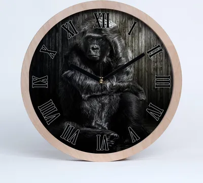 Produktbild von Holzuhr 20fi cm wanduhr - schwarze Spitzen - Gorilla