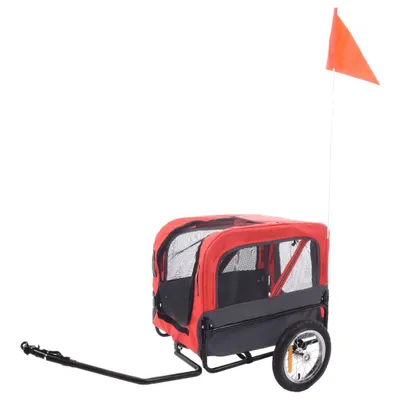 Produktbild von FLAMINGO Hunde-Fahrradanhänger Romero Rot 59,5 x 43 x 51 cm