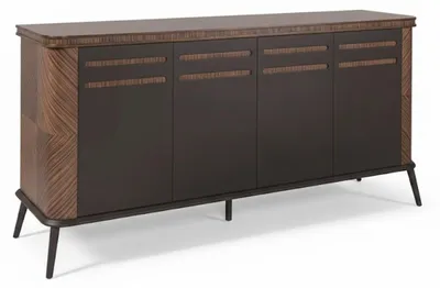 Immagine prodotto di Credenza marrone in stile minimalista con struttura in legno e angoli arrotondati