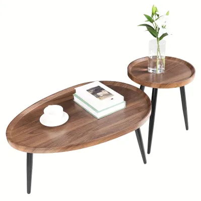 Image de Tables d'appoint industrielles - Table basse - Table d'appoint - Table de salon - Tables gigognes - Lot de 2