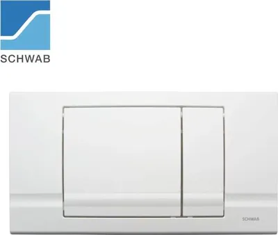 Produktbild von Schwab Betätigungsplatte Riva Duo, 2-Mengen-Spülung, inkl. Befestigungsmaterial, weiß, sehr beständig