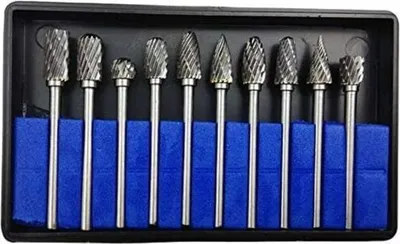 Obrázek produktu pro 10 kusů rotačních karbidových fréz 3 mm x 6 mm pro obrábění dřeva, gravírování a vrtání Dremel