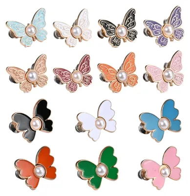 14 Paar Taillenclips, Schmetterling, 2 Stile, 14 Farben, Legierung