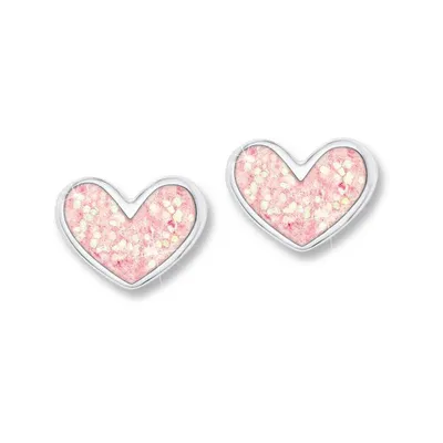 Produktbild von Prinzessin Lillifee 9048885 Ohrstecker mit glitzernden Herzen und rosafarbener Emaillierung