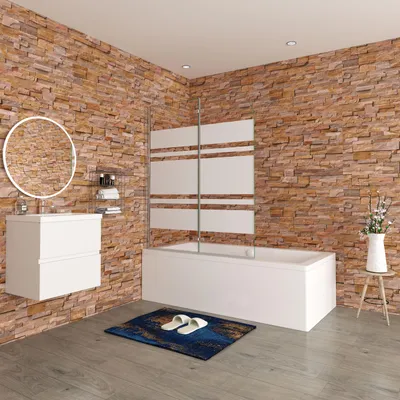 Produktbild von AICA 140x140cm Faltwand 2 teilig Badewanneaufsatz Duschwand Badwannenfaltwände 6mm Nano ESG