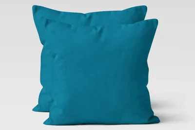 Produktbild von 2er Set Renforcé UNI Kissenhüllen 80x80 cm Kopfkissen Garnitur 100% Baumwolle Mit Reißverschluss petrol