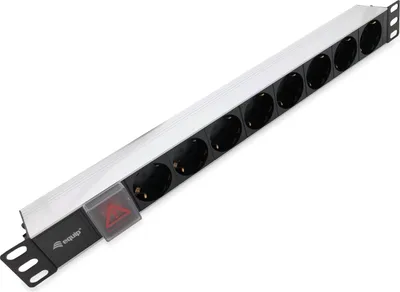 Produktbild von Equip 8-Fach Deutsche Steckdosenleiste, Aluminium-Schale, 1U, Horizontal, Aluminium, Schwarz, Silber, 8 AC-Ausgänge, Typ F