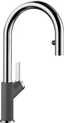 Produktbild von BLANCO CARENA-S Vario Armatur / Felsgrau/Chrom / Zugauslauf / Hochdruck