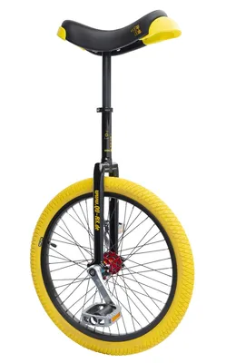 Produktbild von Qu-Ax Profi Einrad 406 mm (20″) schwarz, Alufelgen, Reifen: Gelb (1200)