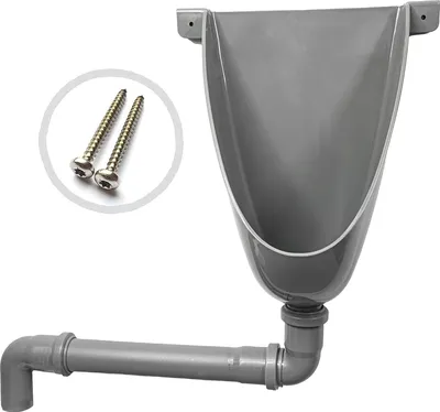 Produktbild von Wandurinoir aus Kunststoff PVC, einfach und wasserdicht mit Abflussrohr und 2 Edelstahl-Schrauben