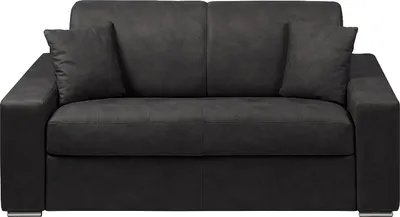 Produktbild von 2-Sitzer-Sofa mit Express-Klappmechanismus in EMIR-Stoff - Farbe: anthrazit - Liegefläche: 120 cm - Matratze 18 cm