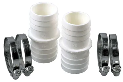 Produktbild von 2 Stk. Schlauchverbinder Ø 38/38mm + 4 Edelstahlschellen