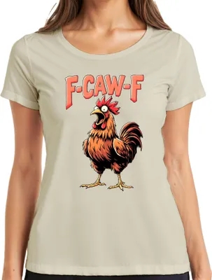 Produktbild von F CAW-F Lustiger Hahn Cartoon Bauernhof Geschenk Vintage Humor Damen T-Shirt, Natur, M