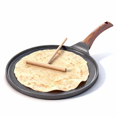 Produktbild von Pfannkuchenpfanne, Flache Pfanne für Crêpes, Omeletts und Pfannkuchen,induktionsgeeignet, 26 cm