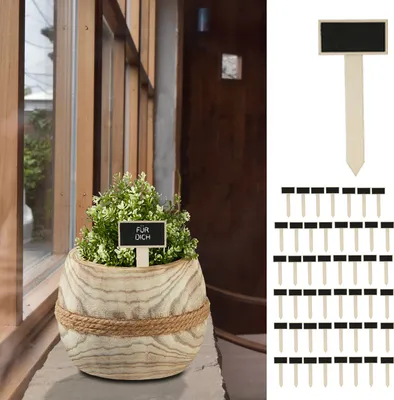 Produktbild von Blumenstecker 48er Set Pflanzschilder Tafel Kreide Beetbeschriftungstafel Beet Kräuter Blumentopf