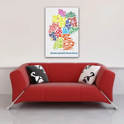 Produktbild von Buchstabenkarte Deutschland - 60x80 cm - Landkarten Poster
