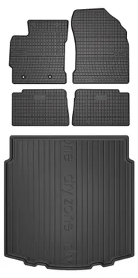 Zdjęcie produktu dla Dywaniki gumowe + mata bagażnika do Toyota Auris II 2012-2018 (kombi, dolny poziom podłogi) – czarne, dopasowane – Wielganizator SolidPRO