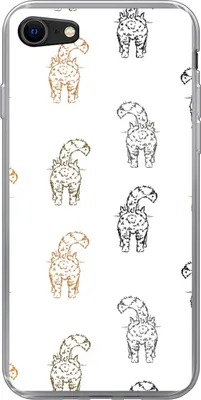 Produktbild von MuchoWow® Handyhülle Schutzhülle Hülle für Telefoonhoesje iPhone SE 2020 Muster - Kätzchen - Katze - Pastell - Mädchen - Kinder - Kind Silikon Softcase Handy Hülle - Kartenbesitzer
