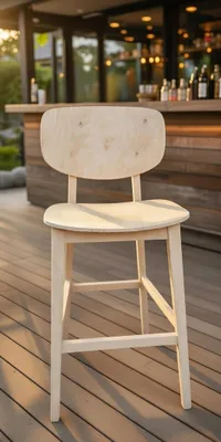 Obrázek produktu pro Moderní dřevěná židle s ergonomickým sedákem, béžová