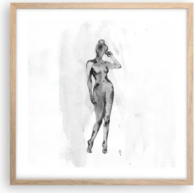 Produktbild von Gerahmtes Poster - Rahmen in heller Eiche - Nacktheit Frau Körper - 50x50 cm - Wand Bild - Wanddeko - Wandbilder - Kunstposter - Wandposter - Bilderrahmen - Bilder - Kunstdruck - P2NAC50x50-5075