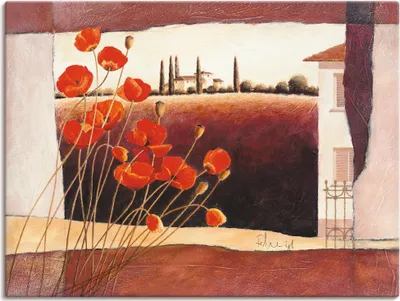 Produktbild von ARTland Leinwandbild Mohnblumen II Größe: 120x90 cm