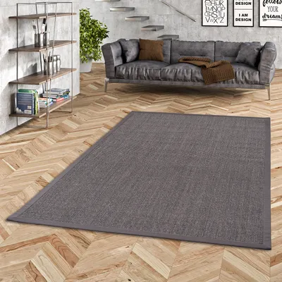 Produktbild von Sisalteppich Natura Anthrazit Bordüre Anthrazit, Größe:200x200 cm
