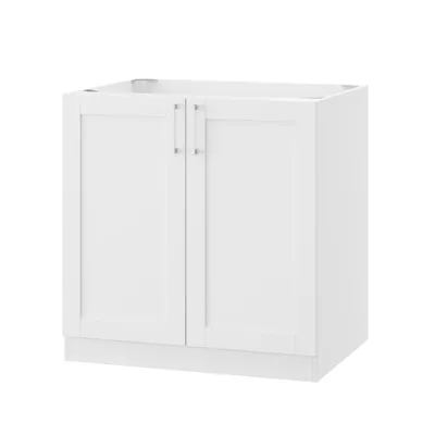 Produktbild von FUFUGAGA Küchenzeile, Komponente A, 2-türiger Unterschrank, DIY-System, Verschiedene Größen, ohne Arbeitsplatte, Weiß, MDF, 80 × 81,5 × 61,5 cm