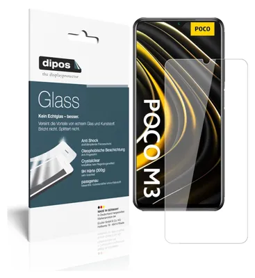 Produktbild von 2x Schutzfolie für Poco M3 - Anti-Shock 9H Folie dipos Glass Kunststoffglas