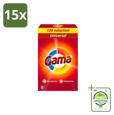 Produktbild von 15 x Gama 3-in-1 Universal Waspoeder - 8,45 kg - Großpackung - 15 Stücke