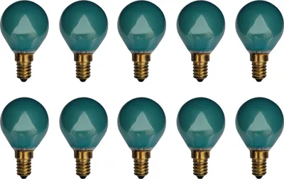 Produktbild von 10x Glühlampe Glühbirne Kugel E14 25W 25 Watt Farbe Grün matt
